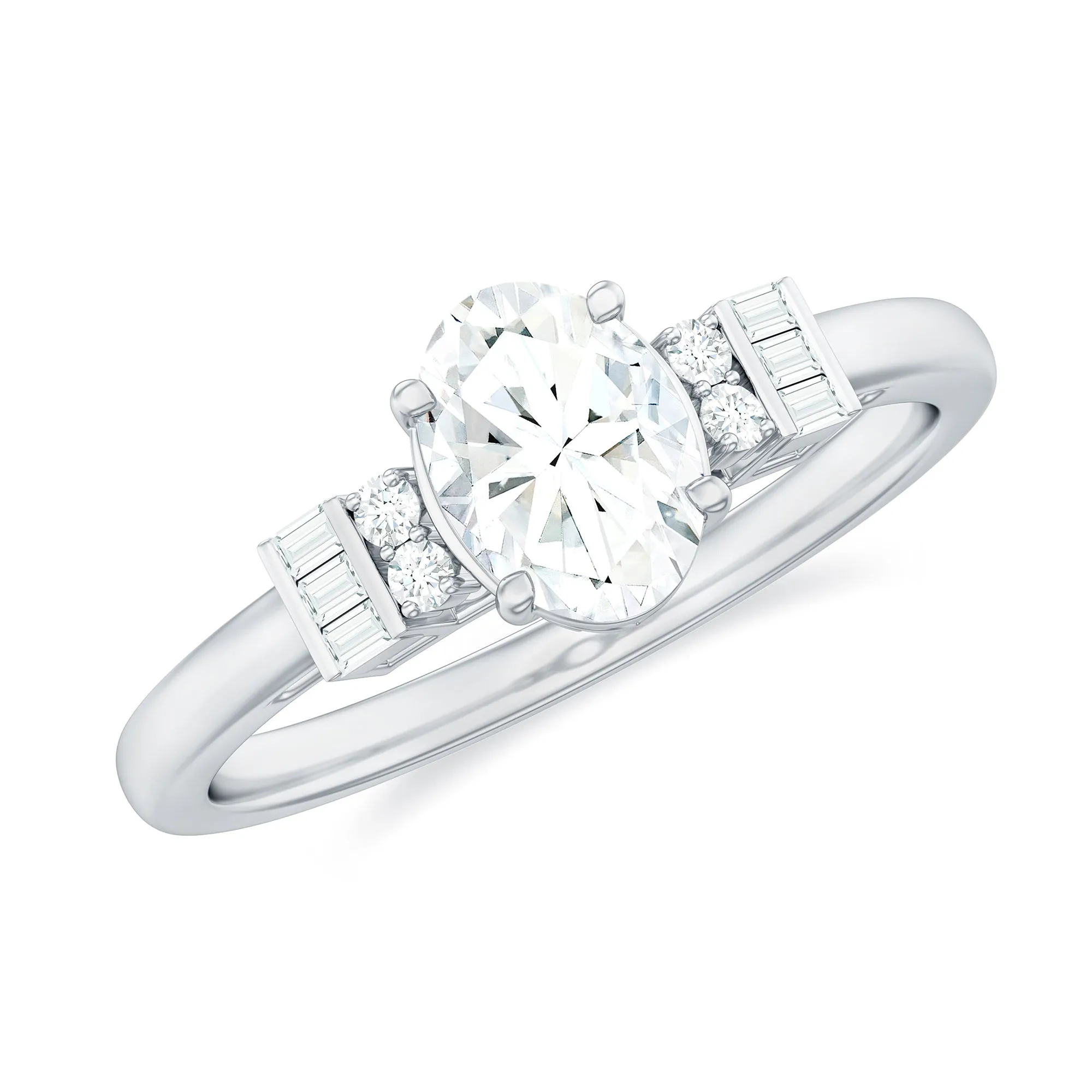 1.25 CT Classic Oval Cut Moissanite Engagement Ring in Gold