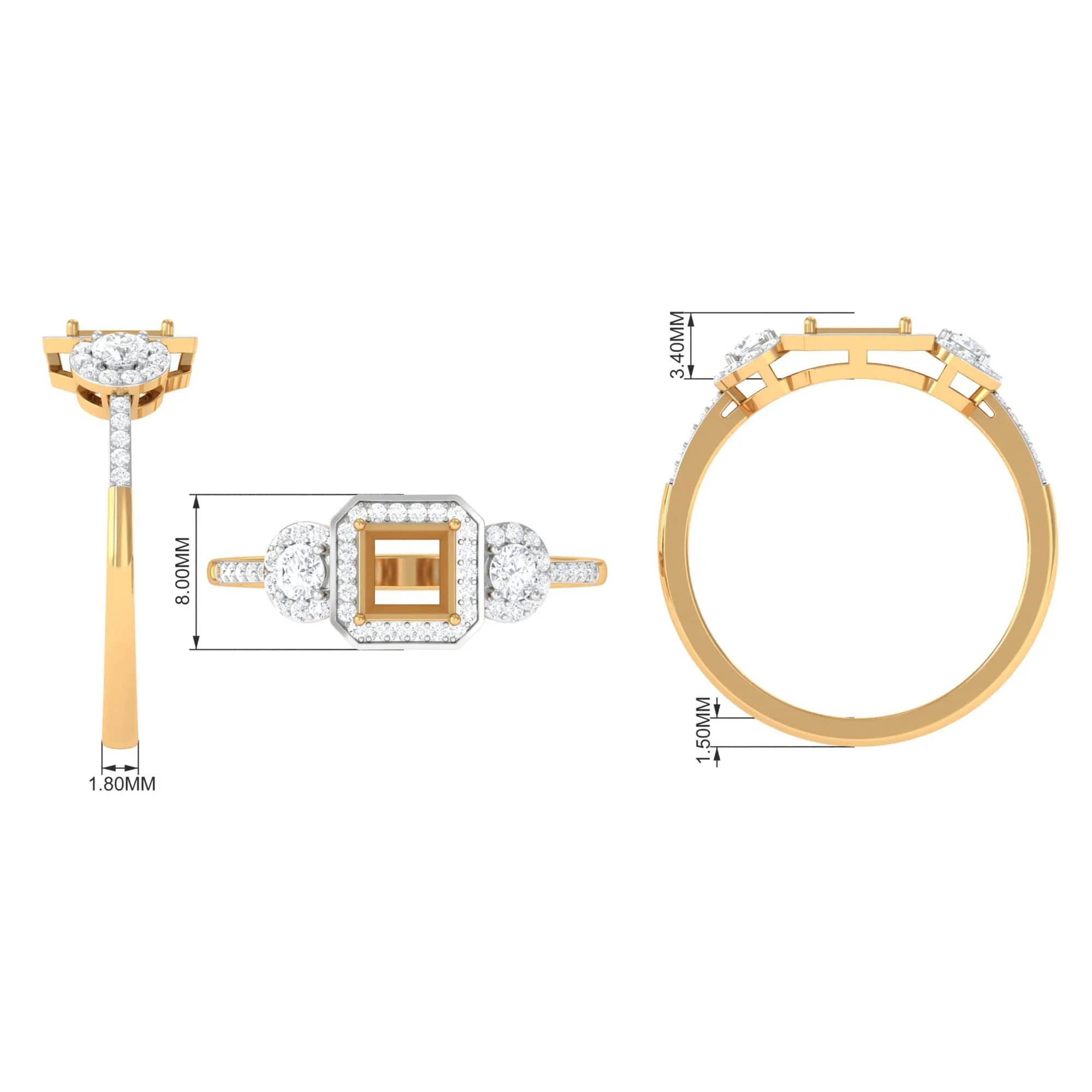 1.25 CT Vintage Inspired Moissanite Engagement Ring