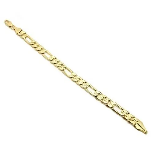14K Gold Filled Matt Finish Figaro Bracelet 8 Gold Filled