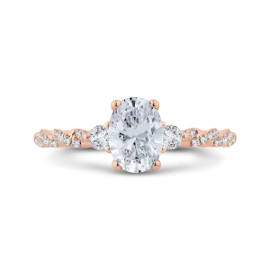 14K Rose Gold Diamond Engagement Ring (Semi-Mount)