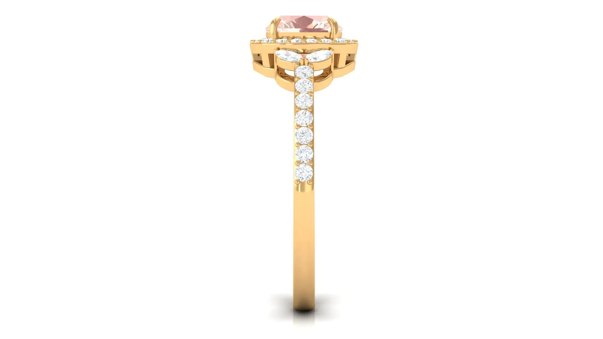 1.75 CT Morganite Halo Engagement Ring with Diamond