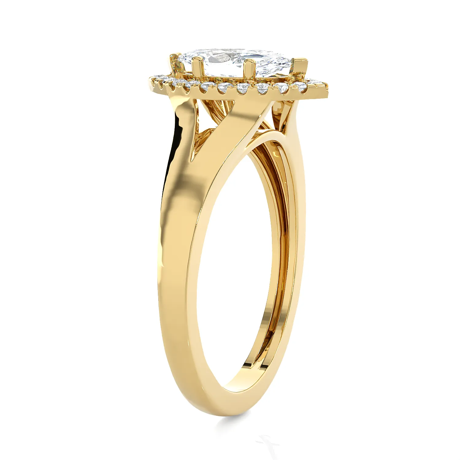 7/8 ctw Marquise Lab Grown Diamond Halo Engagement Ring