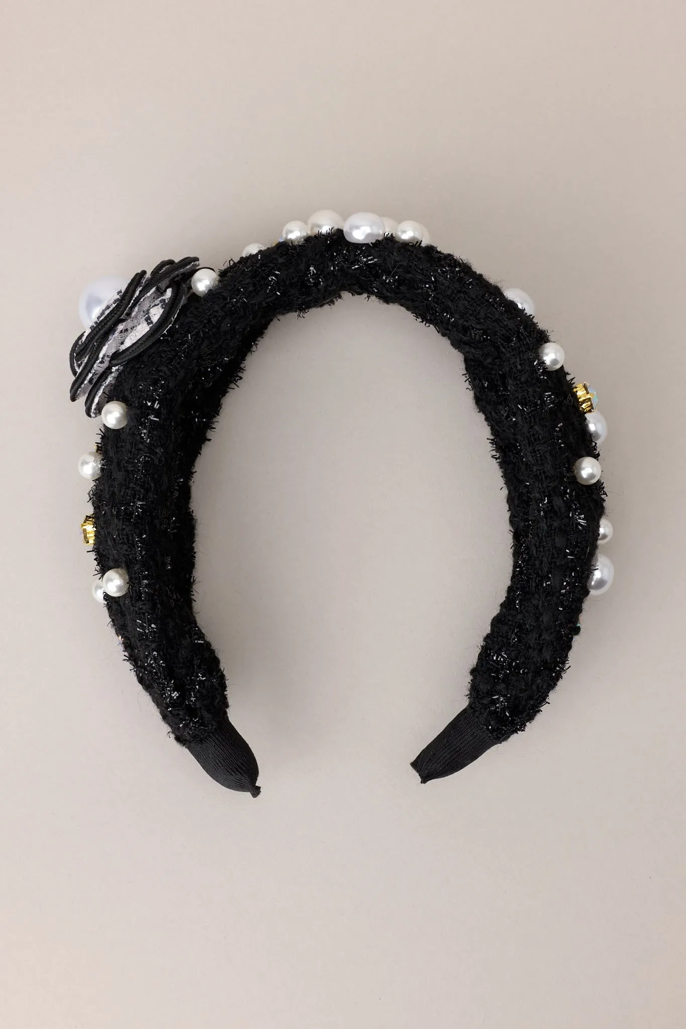 Beauty In Everyday Black Tweed Headband