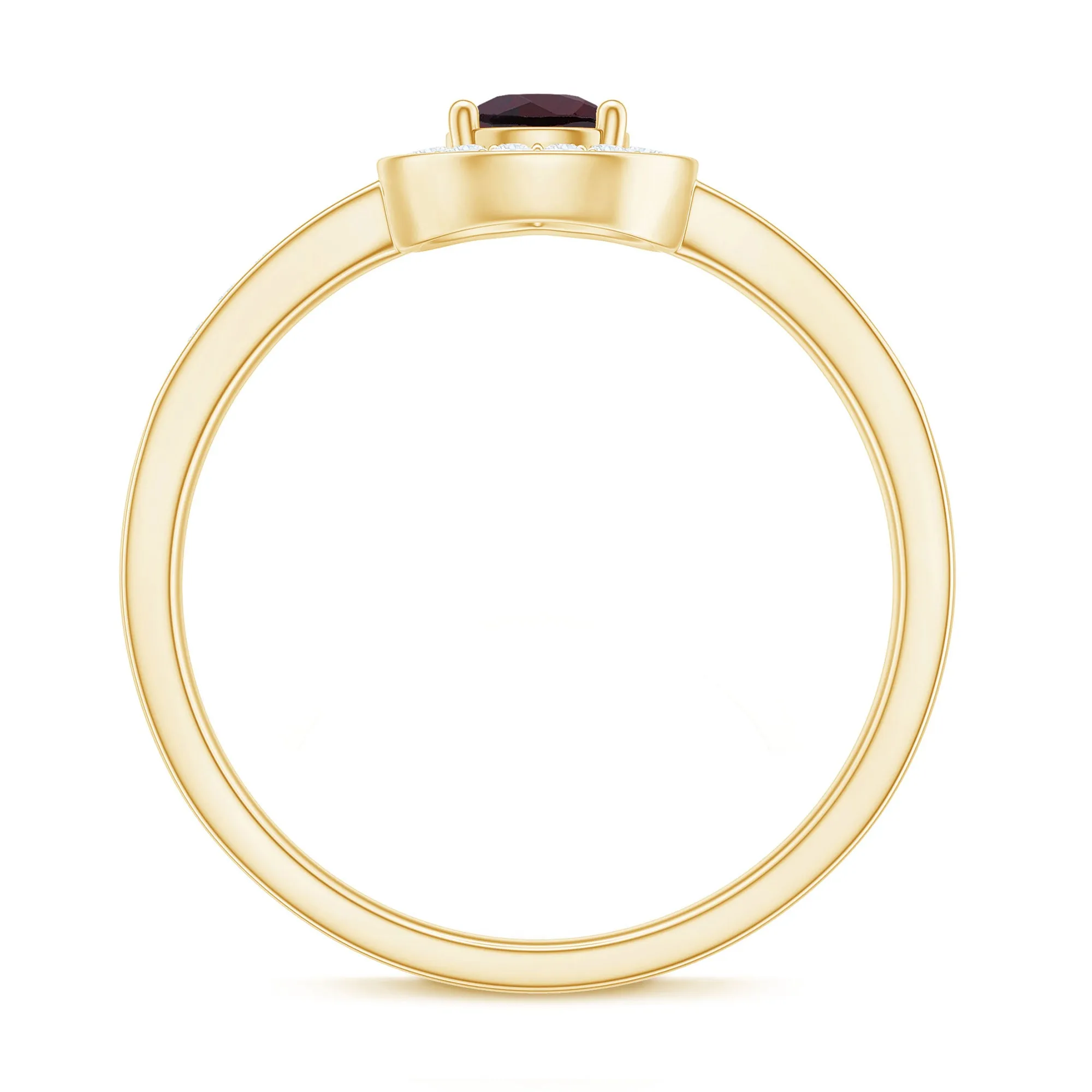 Classic Rhodolite and Diamond Halo Engagement Ring