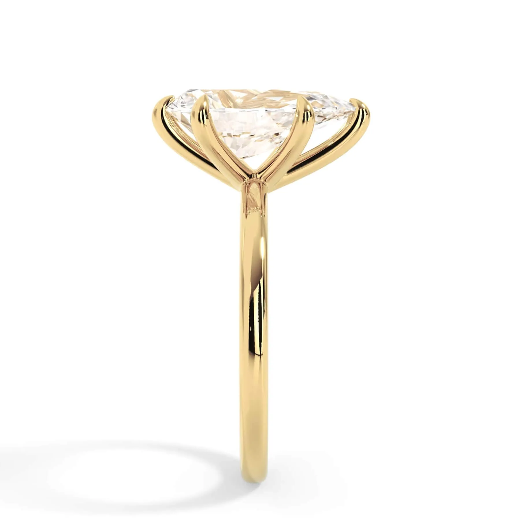 Classic Solitaire Engagement Ring Setting with 6 Prongs