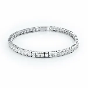 CRISLU Classic Princess Clear  CZ Tennis Bracelet- 9.75 cttw