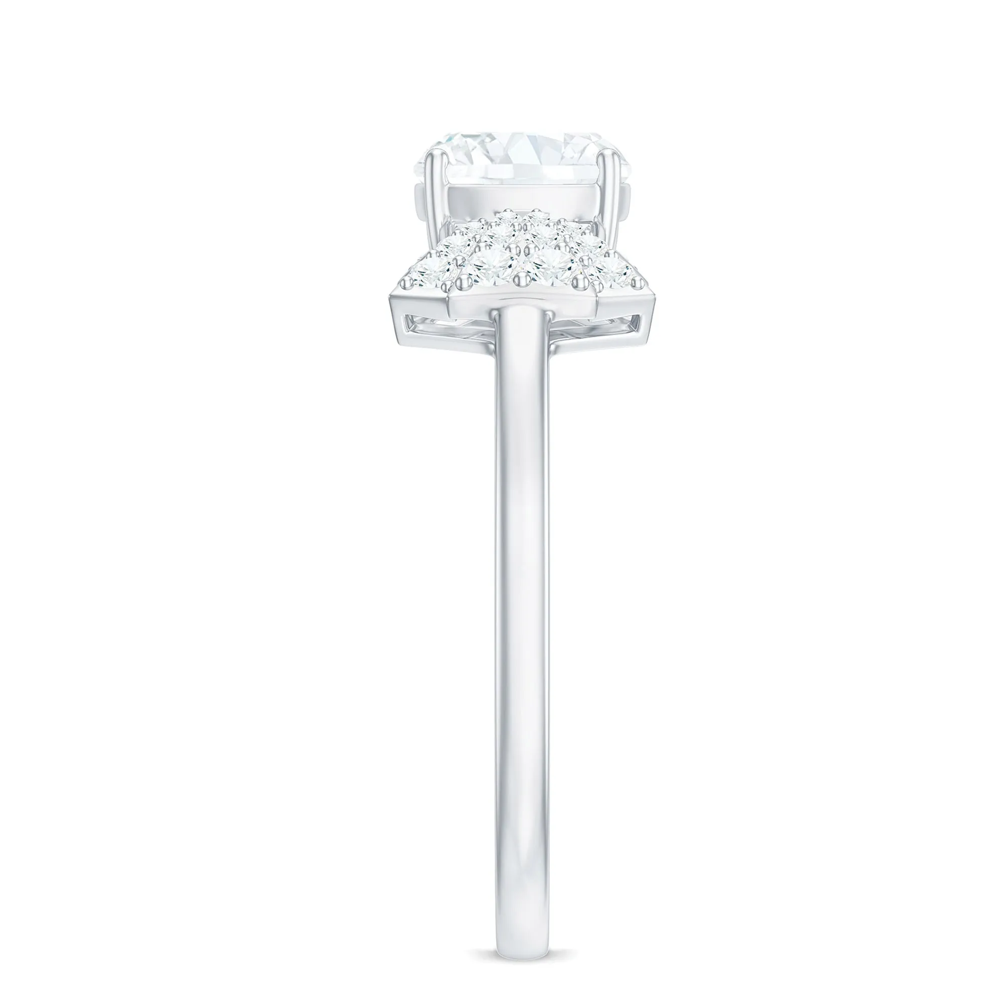 Cushion Cut Moissanite Solitaire Designer Engagement Ring in Gold