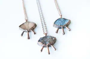 Druzy eye necklace | Natural Marquis druzy pendant