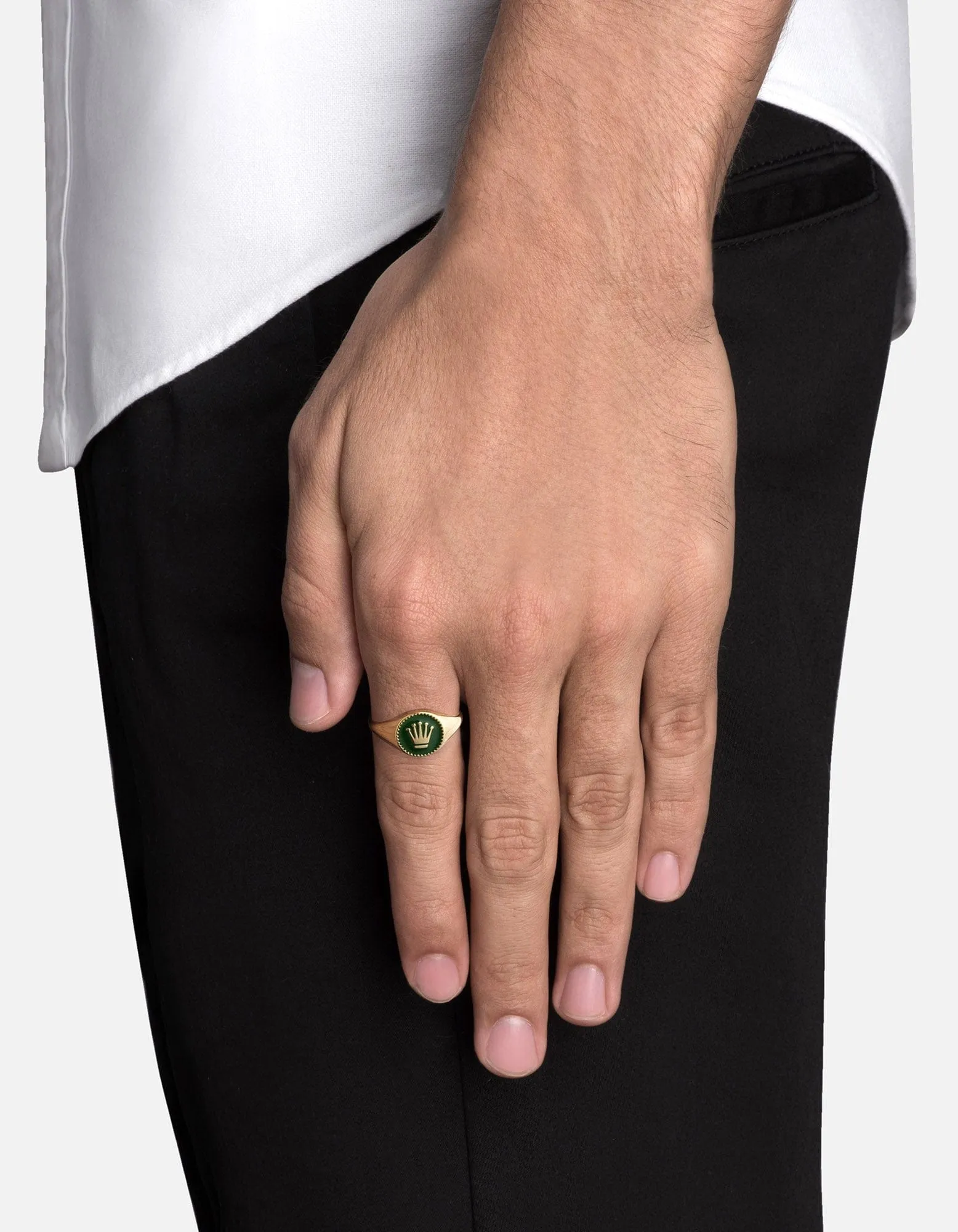 Empire Ring, Gold Vermeil/Green