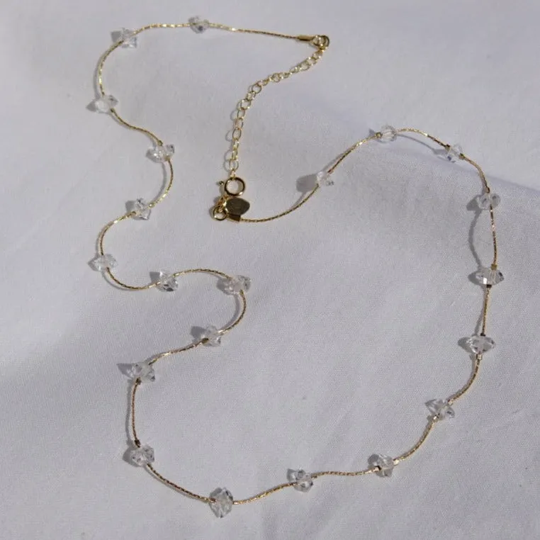 Full Spaced Herkimer Quartz Necklace