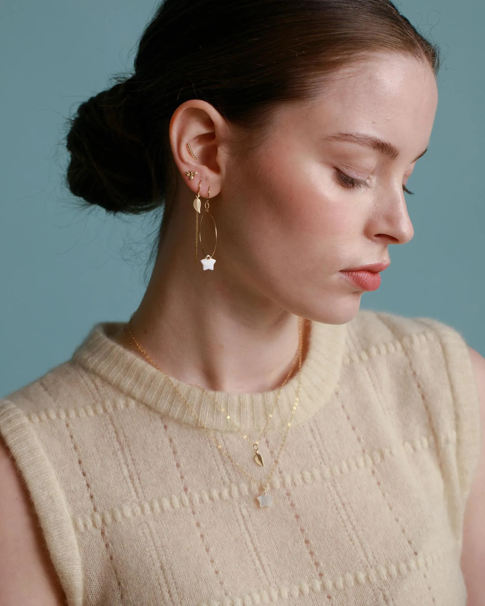 Gold Filled 10mm Leaf Pendant Necklace