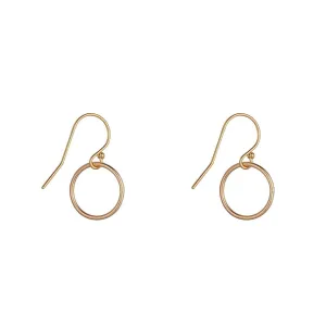 Gold Filled Small Circle Drop Earrings