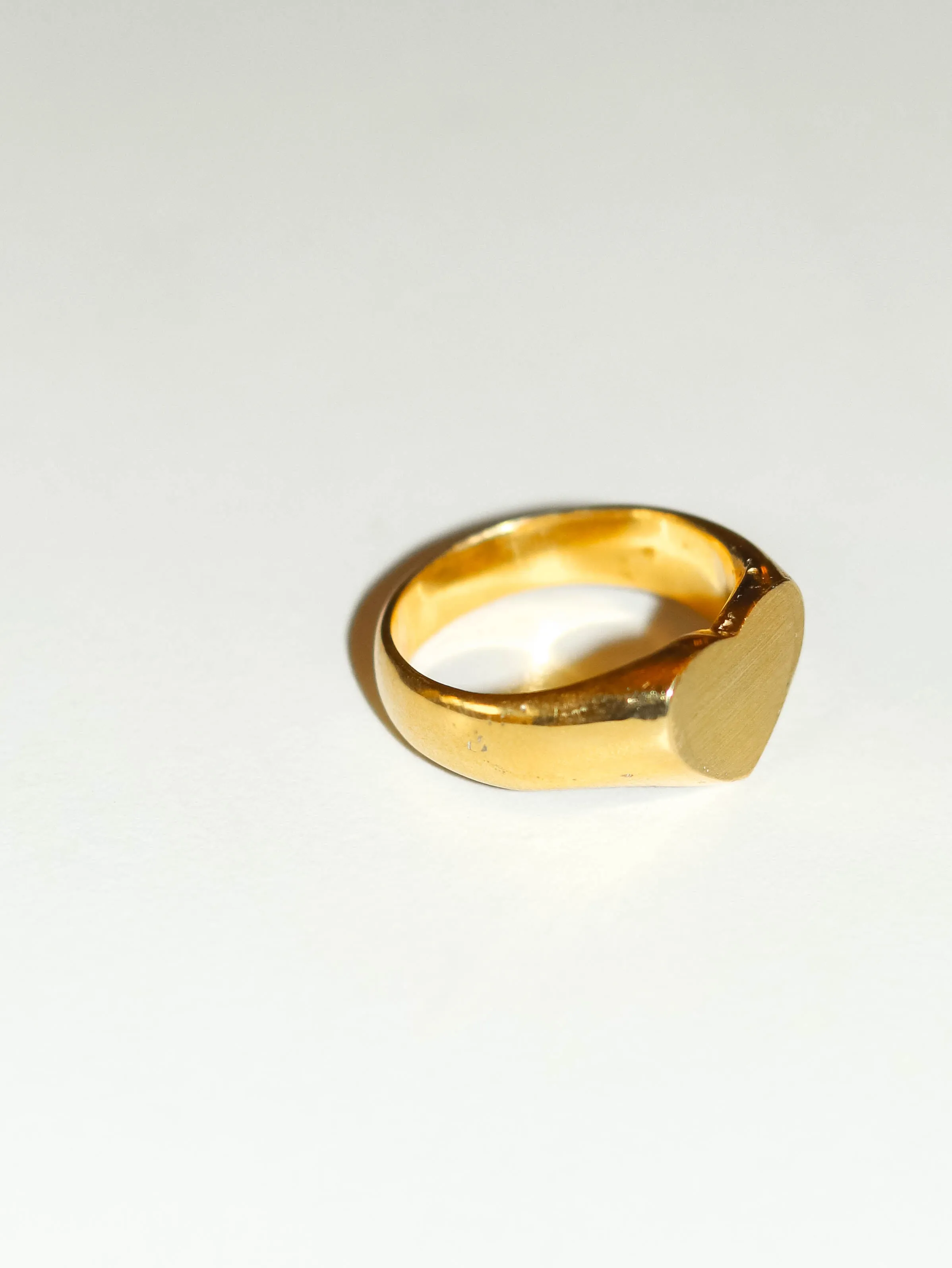 Heart Signet Ring, Solid 14k Gold