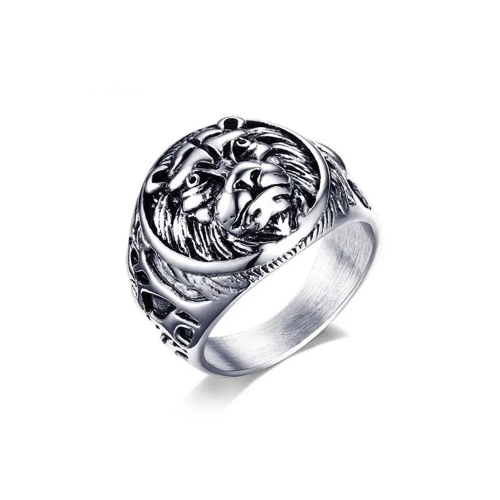 LION HEAD SIGNET RING