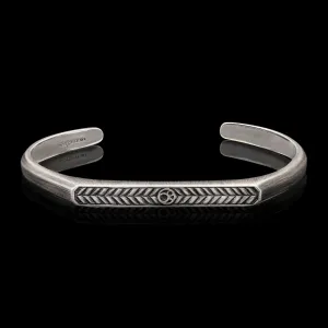 Omega 925 Silver Engraved Cuff Bracelet