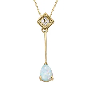 Opal and Diamond Drop Pendant