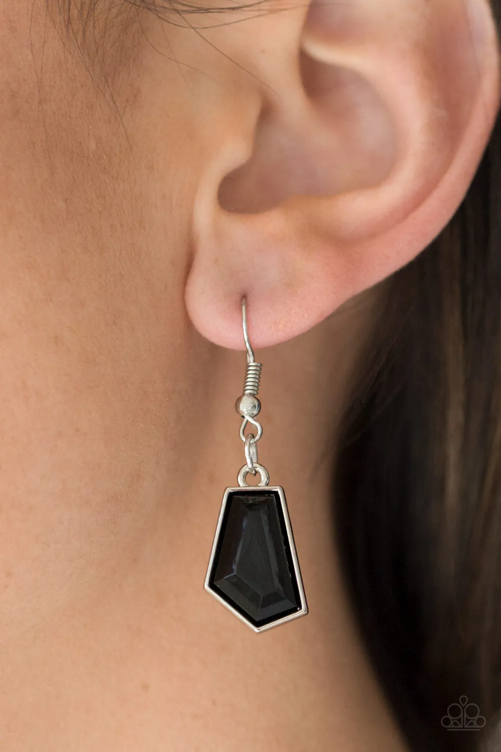 Paparazzi Accessories  - Get Up And GEO #N328 Box 4 - Black Necklace
