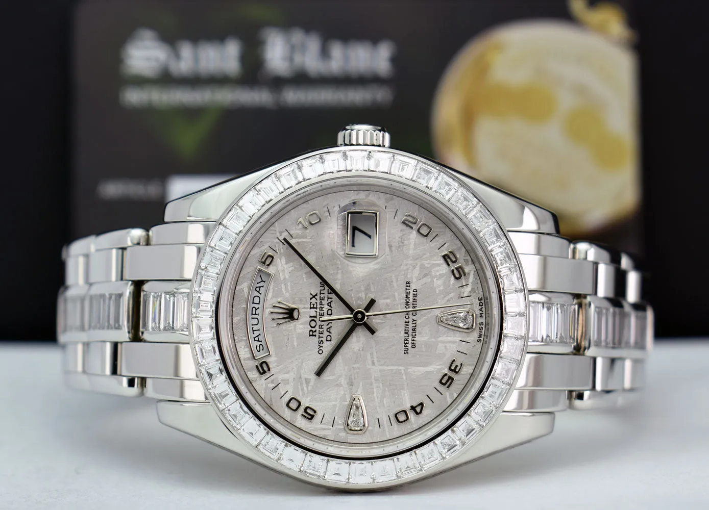 ROLEX Rehaut Platinum Masterpiece Meteorite Diamond Dial Diamond Bracelet Model 18956