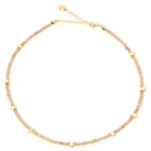 Superstar Gemstone Necklace - Rose Quartz